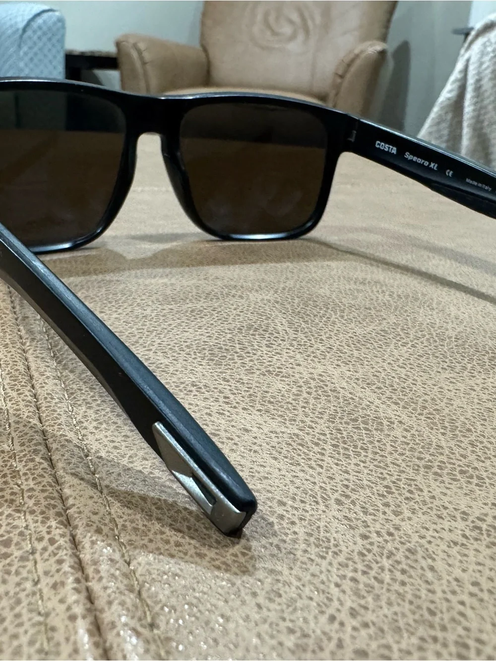 Costa Spearo XL Sunglasses — Black Frame with Blue Mirror Lenses
